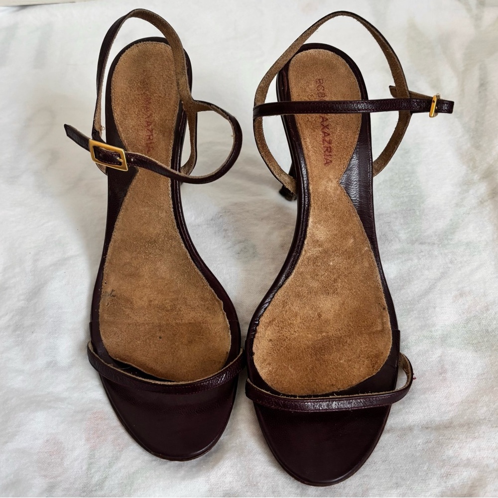 BCBGMaxAzria Dark Brown Ankle-Strap Sandals
